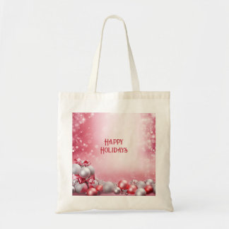 Roze Witte Kerstballen Vakantie Boodschappentas Tote Bag