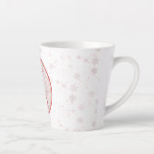 Roze & Witte Kerstvakantie Love Peace Joy Latte Mok (Rechts)