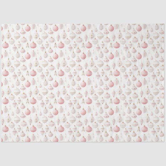 Roze & Witte Kerstversieringen Kerst Tissuepapier (Voorkant)