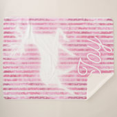 Roze & Witte Kerstvreugde Rendier Sherpa Deken (Voorkant (horizontaal))