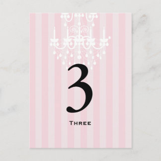 Roze & Witte Kroonluchter Gestreepte Tafelnummer K