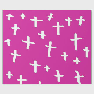 roze witte kruis cadeaupapier