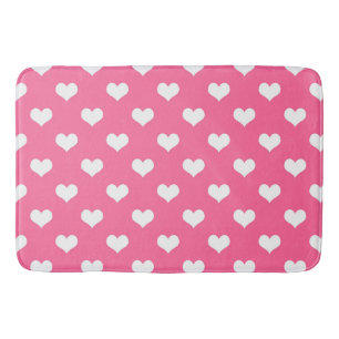 Roze Witte Lieve Hartjes Ontwerp  Badmat