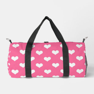 Roze Witte Lieve Hartjes Ontwerp Plunjezak