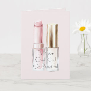 Roze Witte Lippenstift Ivoor Nagellak Kaart