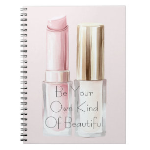 Roze Witte Lippenstift Ivoor Nagellak Notitieboek