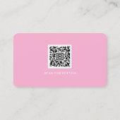 Roze Witte Logo QR Code Minimalistisch Modern Visitekaartje (Achterkant)