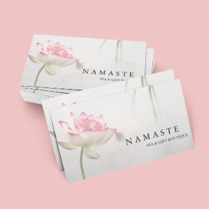 Roze witte Lotus Flower © Visitekaartje