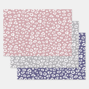 Roze Witte Luipaard Inpakpapier Vel