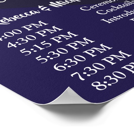 Roze witte marineblauw & goudgeom Orde der Gebeurt Poster (Hoek)