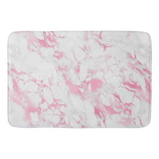 Roze witte marmer badmat (Voorkant)
