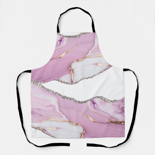 Roze witte marmer schort (Voorkant)