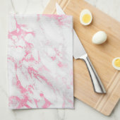 Roze witte marmer theedoek (Quarter Fold)