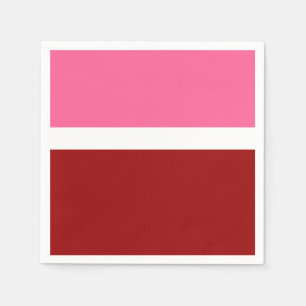 Roze Witte Maroon Rode Kleurblok Servet