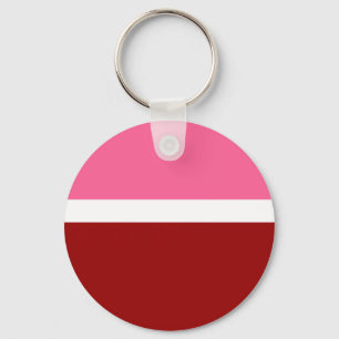 Roze Witte Maroon Rode Kleurblok Sleutelhanger