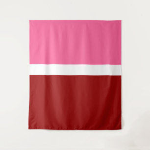Roze Witte Maroon Rode Kleurblok Wandkleed