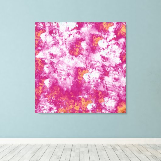 Roze witte, moderne Abstracte verf Canvas Afdruk (Insitu (Houten vloer))