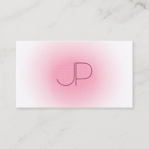 Roze witte moderne monogram professionele legant visitekaartje