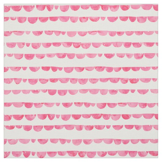 Roze witte, moderne waterverf gescallopeerde strep stof (Swatch)