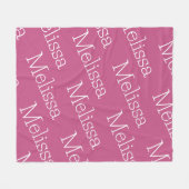 Roze & Witte Nieuwheid Naam Fleece Deken (Voorkant (Horizontaal))