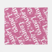 Roze & Witte Nieuwigheid Voetbal Fleece Deken (Voorkant (Horizontaal))
