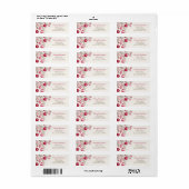 Roze Witte  Ornamenten Kerst Etiket (Full Sheet)