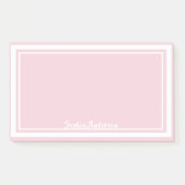 Roze witte pastelmonogram post-it® notes (Voorkant)
