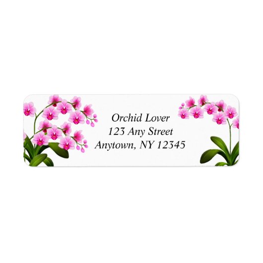 Roze witte phalaenopsis Orchid Flowers Labels (Voorkant)