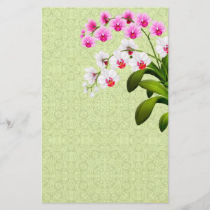 Roze Witte Phalaenopsis Orchidee Bloemen Stationer Briefpapier