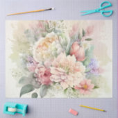 Roze Witte Pioen Trouwfeest Tissuepapier (Craft)