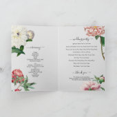 Roze Witte Pioenen Bruiloft Orde van Service Programma (Binnen)