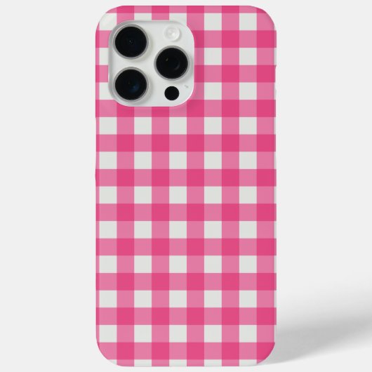 Roze witte plaid geblokte gingham Case-Mate iPhone case (Achterkant)