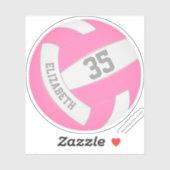 roze witte ploegen volleybal sticker (Vel)