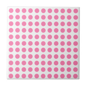 Roze witte poka dot meisje keramische tegel tegeltje