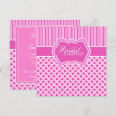 Roze, witte poka punpe Vrijgezellenfeest Kaart (Voorkant / Achterkant)