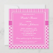 Roze, witte poka punpe Vrijgezellenfeest Kaart (Achterkant)