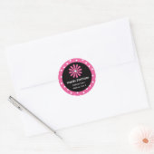 Roze & Witte Polka Dot Adresetiketten Ronde Sticker (Envelop)