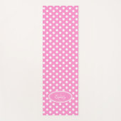 Roze witte polka dot yoga mat (Voorkant)