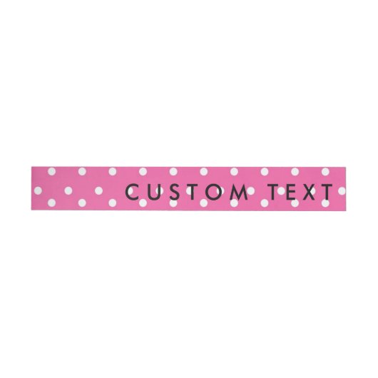 Roze & Witte Polka Dots Wrap Rond Labels Omwikkelbaar Adreslabel (Individueel)