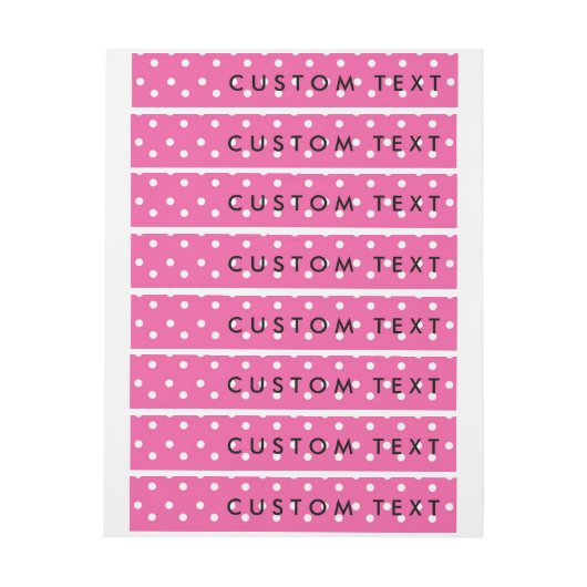 Roze & Witte Polka Dots Wrap Rond Labels Omwikkelbaar Adreslabel (Vel)