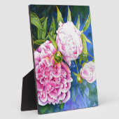 Roze witte pony schilderij | romantische bloem fotoplaat (Zijkant)