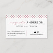 Roze witte poolpuntrand visitekaartje (Achterkant)