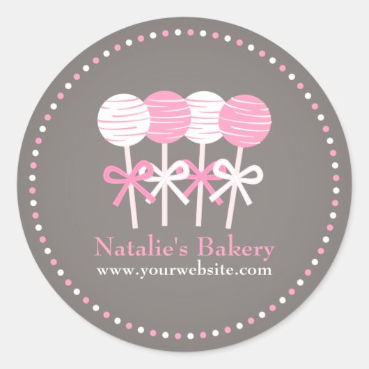 Roze witte Poppen Bakery Business Promo Sticker (Voorkant)