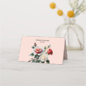  roze witte rode rozen bloemenbruiloft (Achterkant)