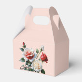 roze witte rode rozen bloemenbruiloft bedankdoosjes (Achterkant)