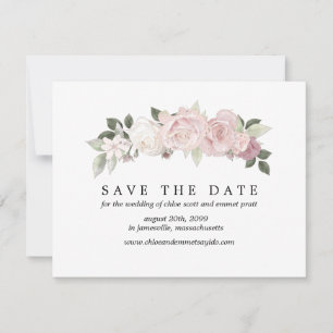 Roze Witte Roos Sparen de Kaart van de Datum met d
