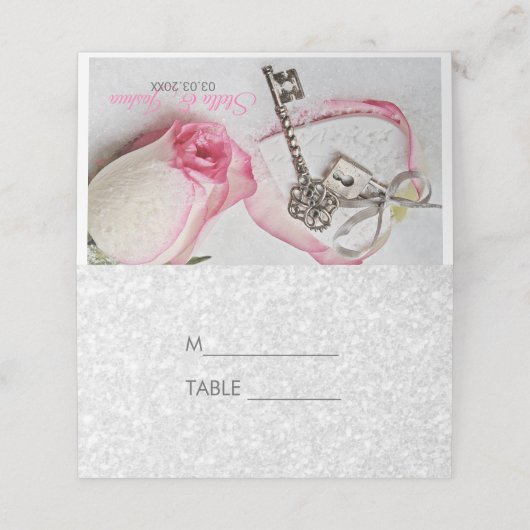 Roze witte Rose (Buitenkant ongevouwen)