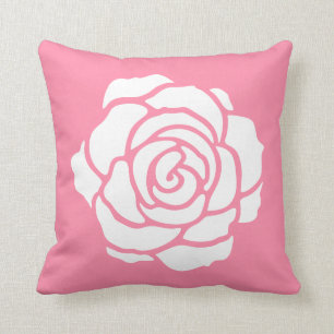Roze / Witte Rozen Kussen