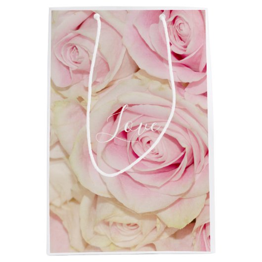  roze witte rozen liefde medium cadeauzakje (Voorkant)