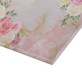 Roze witte rozen op marmer Waterverf Snijplank (Hoek)